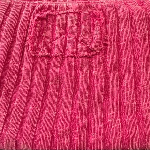 Free People NEW Vibrant Pink Knit Top NWT off shoulder crop sweater blouse - Picture 5 of 5